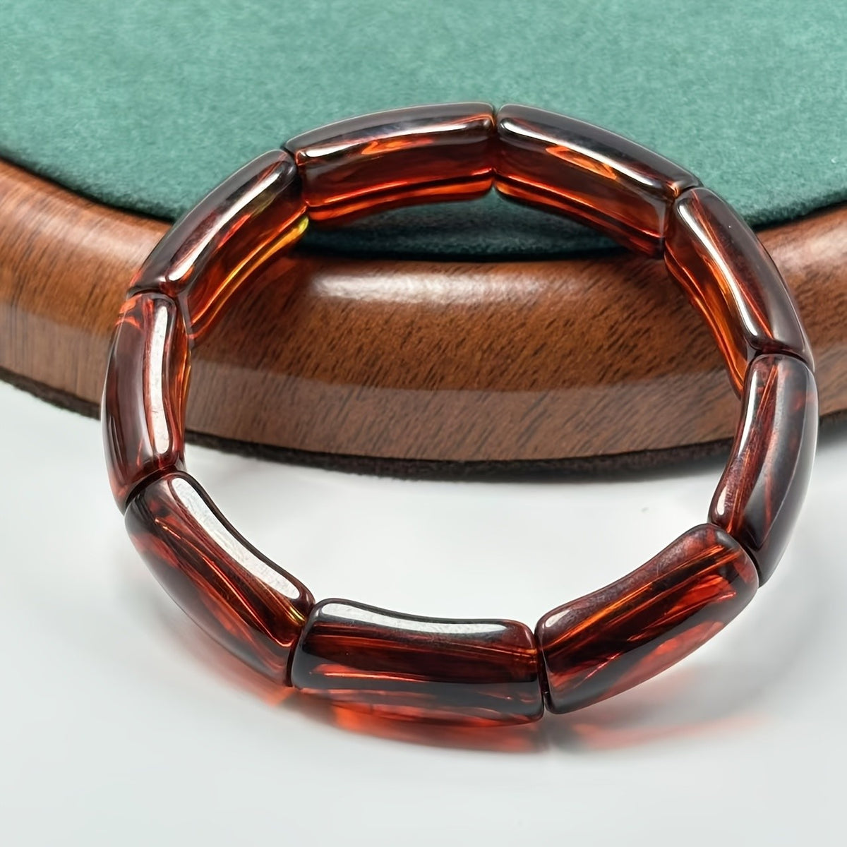 Elegant Amber Tube Bracelet