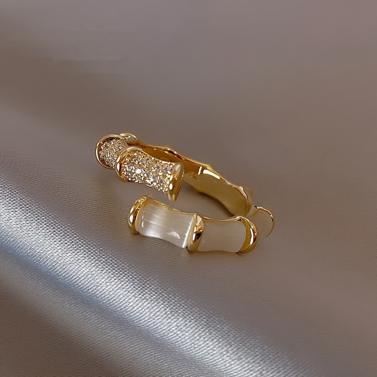 14k Boho Bamboo Ring