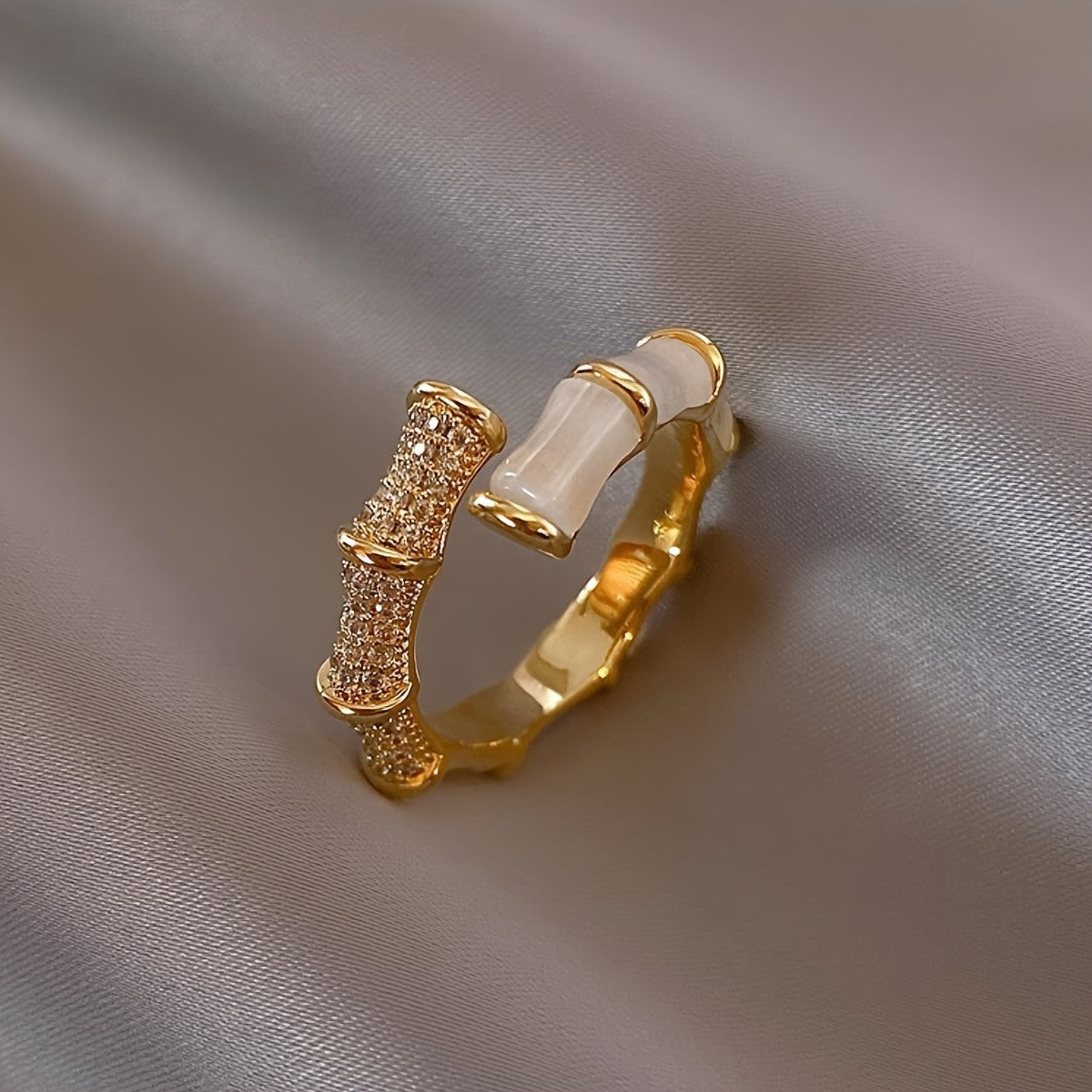 14k Boho Bamboo Ring