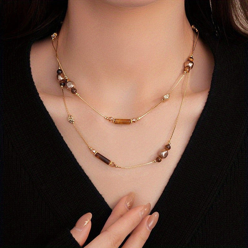 Vintage Glass Bar Necklace Set