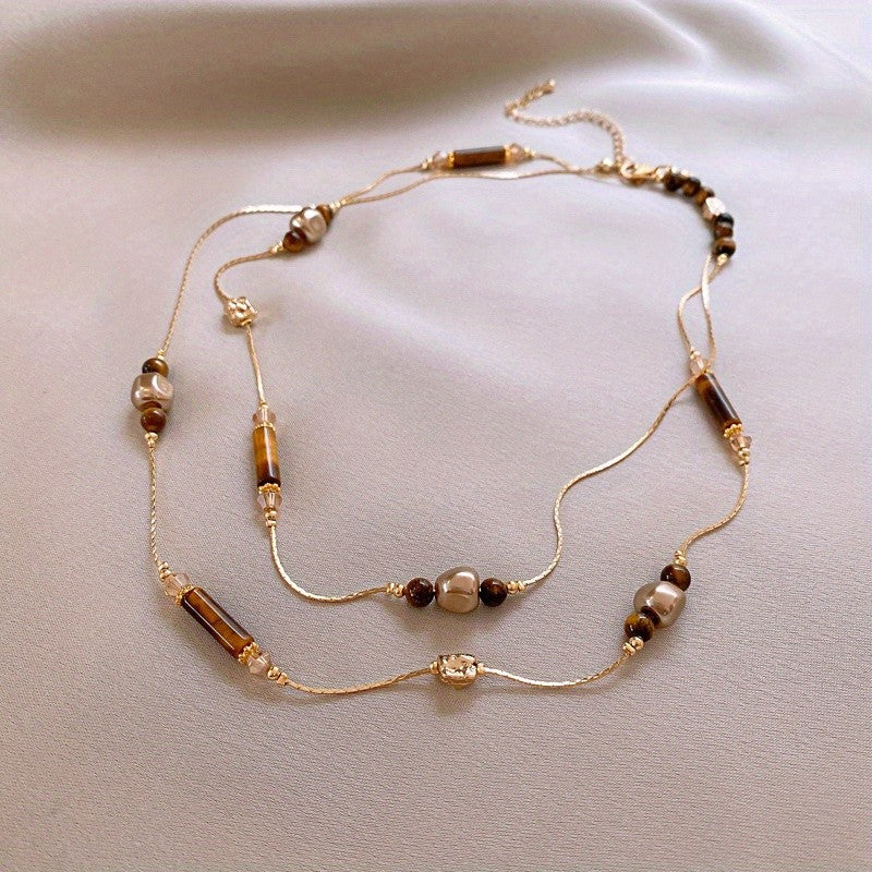 Vintage Glass Bar Necklace Set