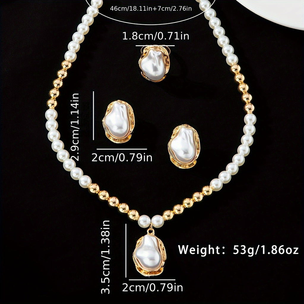 Vintage Pearl Baroque Jewelry Set