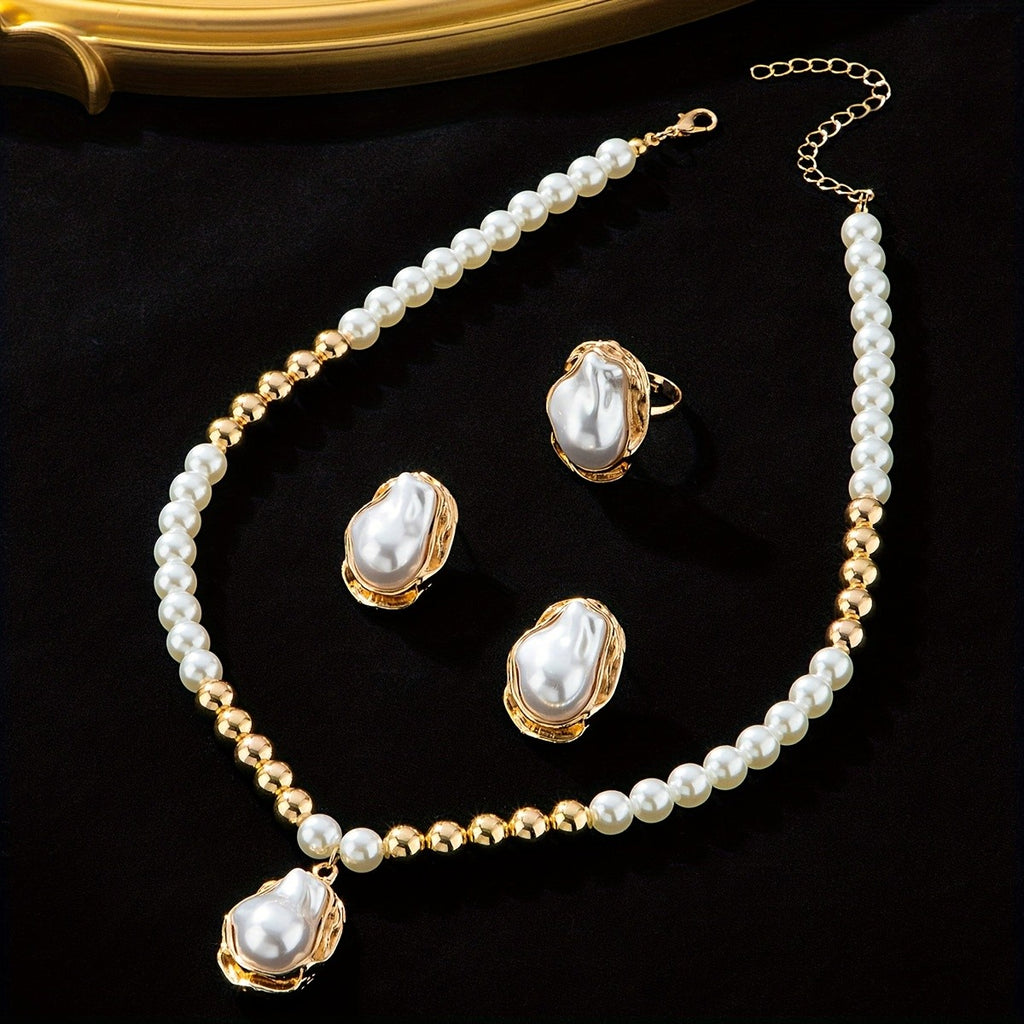 Vintage Pearl Baroque Jewelry Set