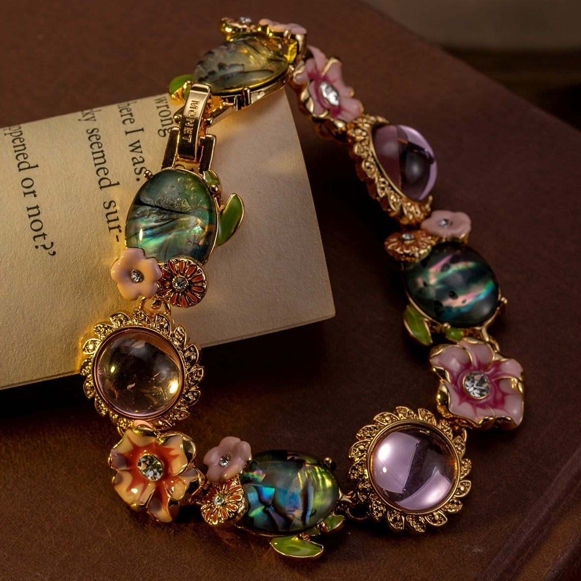 Iridescent Floral Bracelet