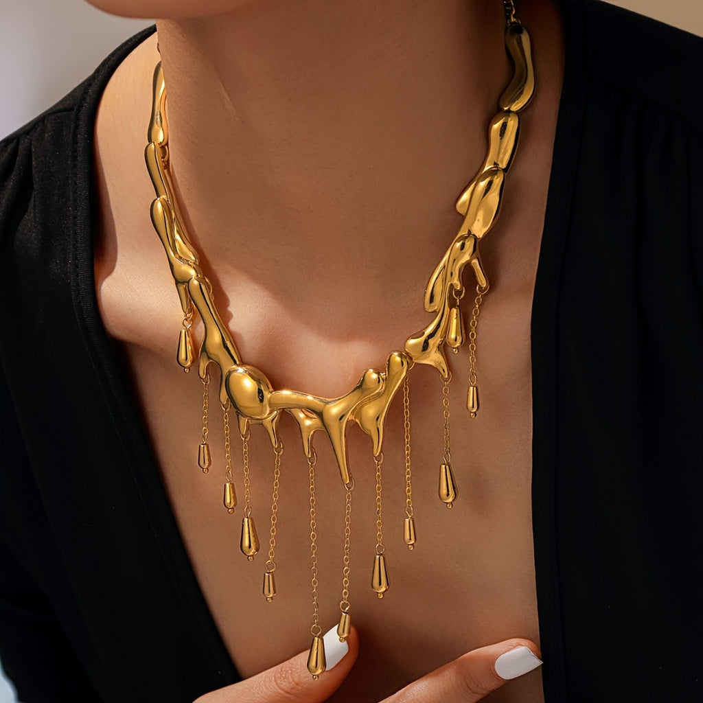 18k Elegant Drip Choker Necklace