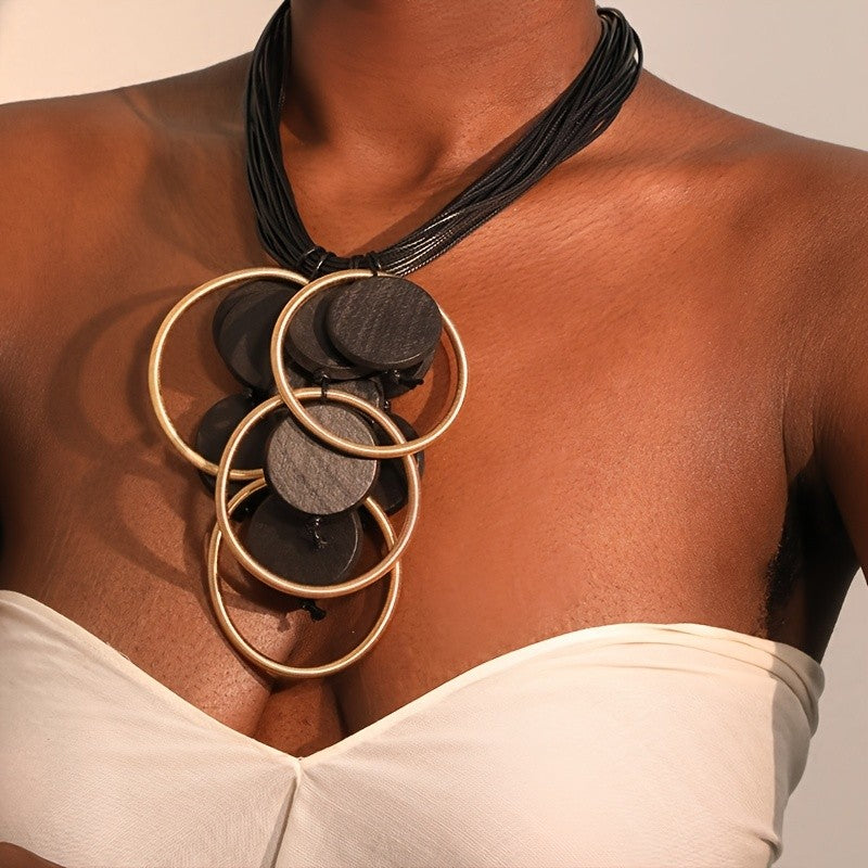 Boho Geometric Disc Necklace