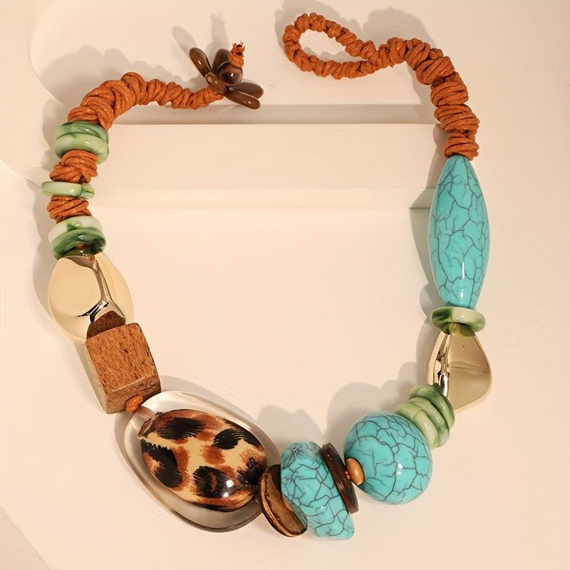 Boho Turquoise Leopard Necklace