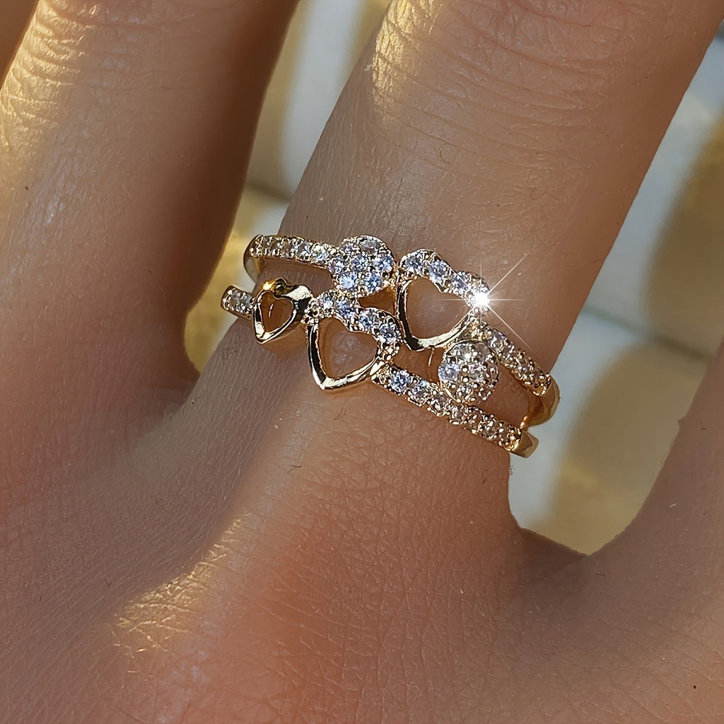Elegant Open Heart Ring