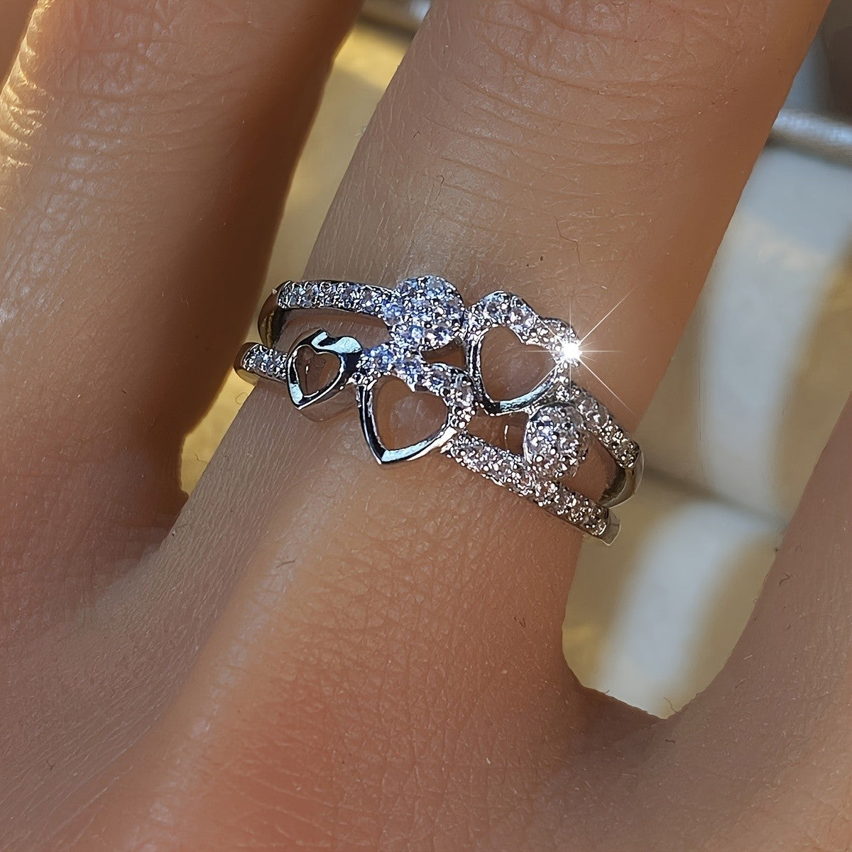 Elegant Open Heart Ring
