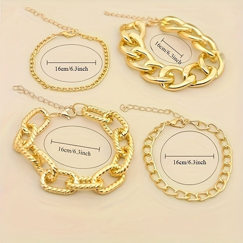 18k Elegant Chain Stack Bracelet