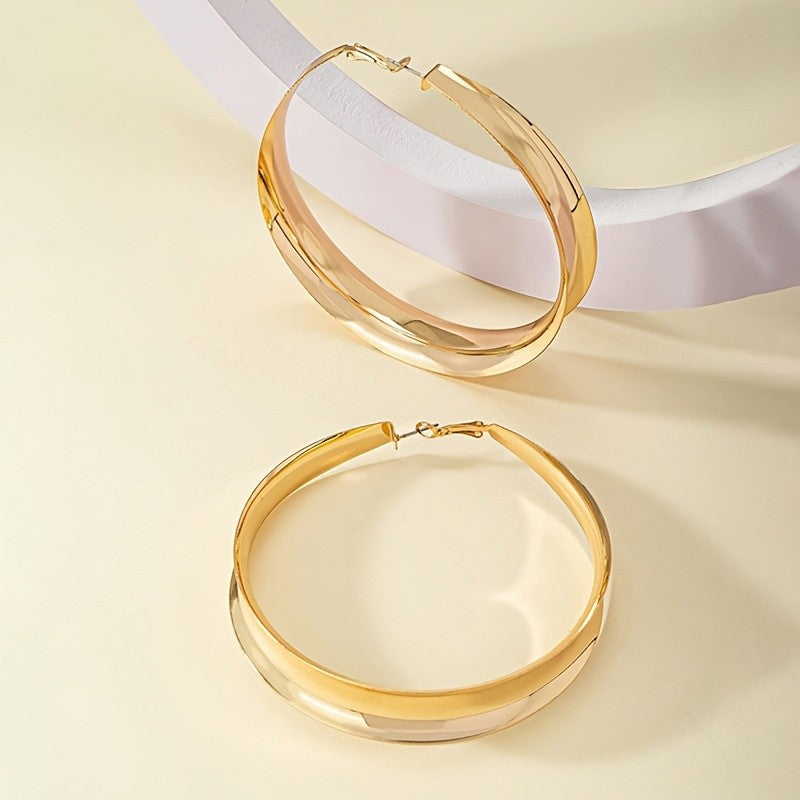 18k Elegant Chunky Hoop Earrings