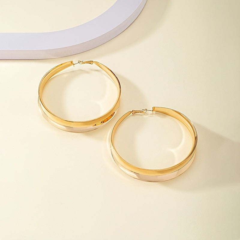 18k Elegant Chunky Hoop Earrings