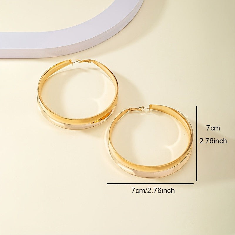 18k Elegant Chunky Hoop Earrings