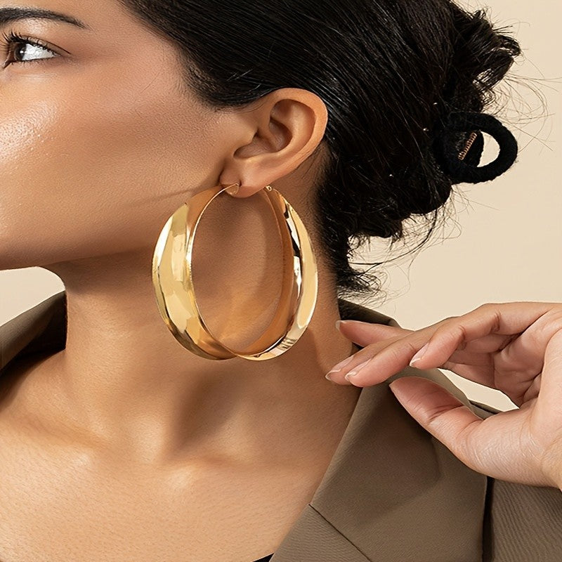 18k Elegant Chunky Hoop Earrings