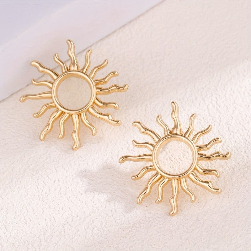 18k Elegant Sun Earrings