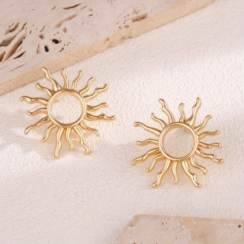 18k Elegant Sun Earrings