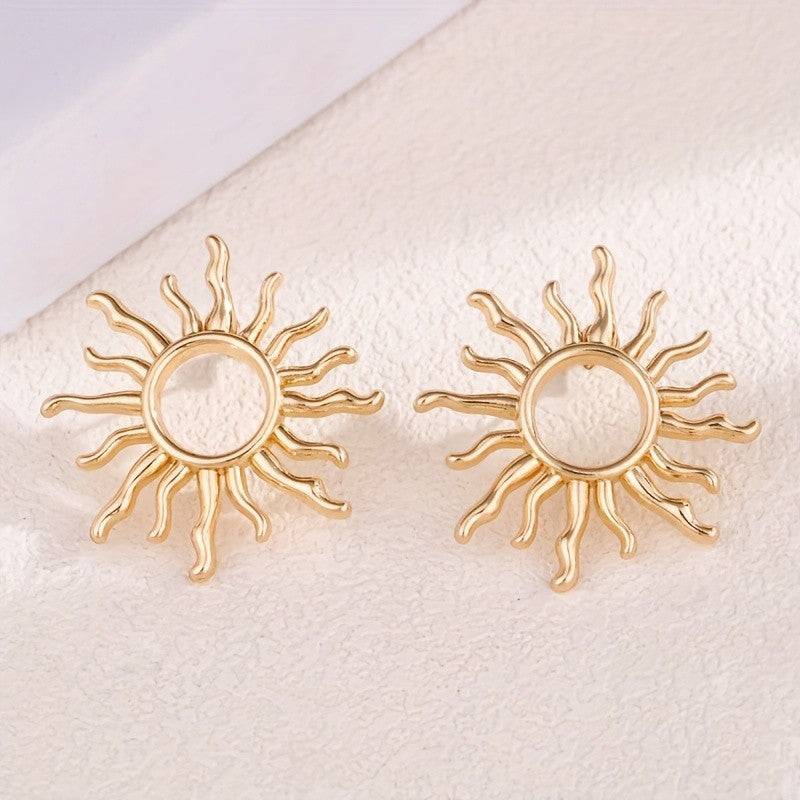 18k Elegant Sun Earrings