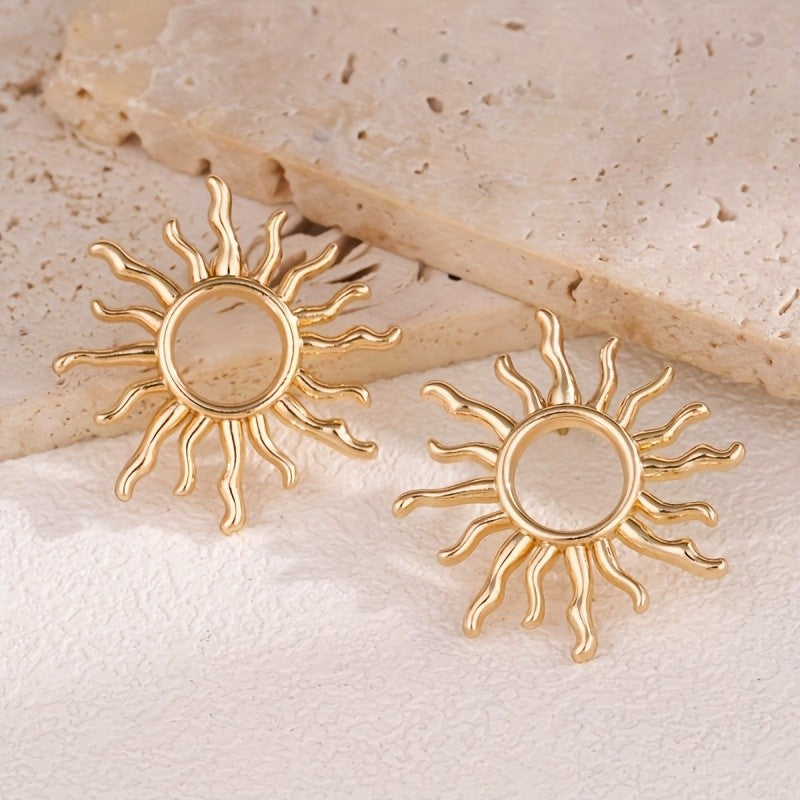 18k Elegant Sun Earrings