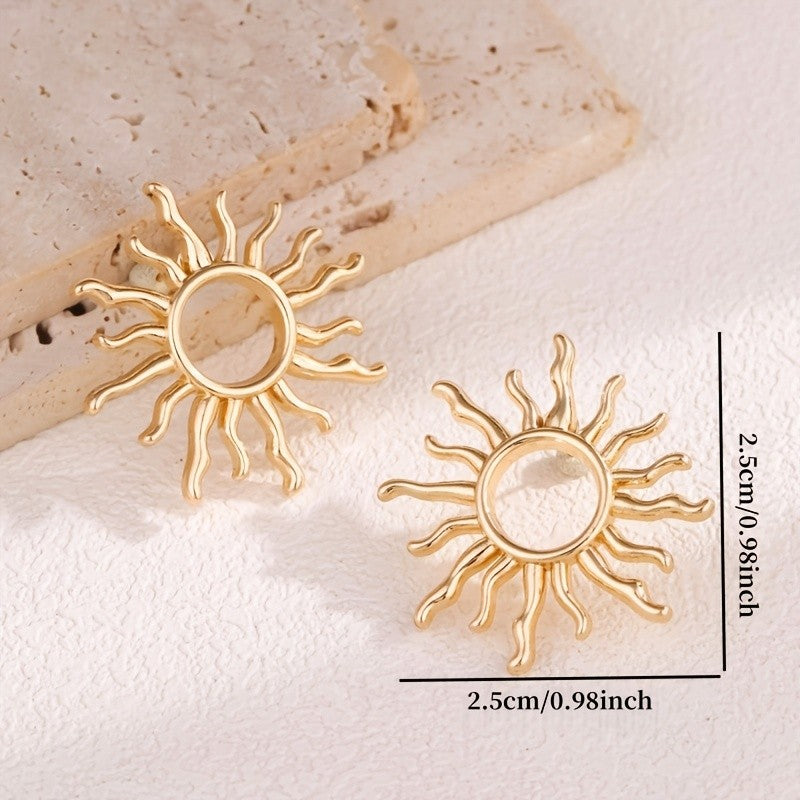 18k Elegant Sun Earrings