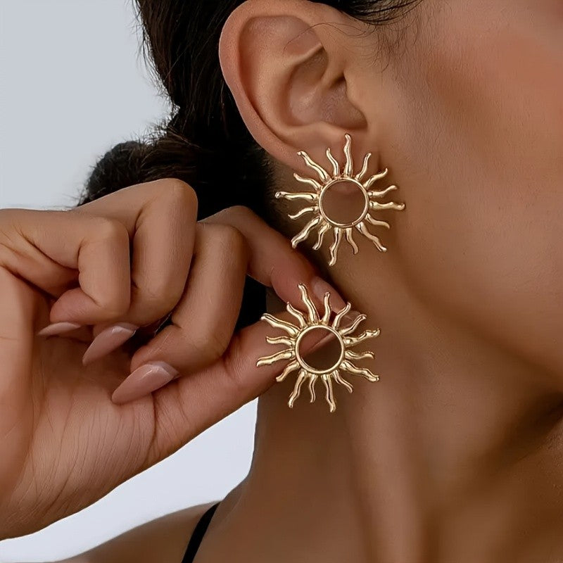 18k Elegant Sun Earrings