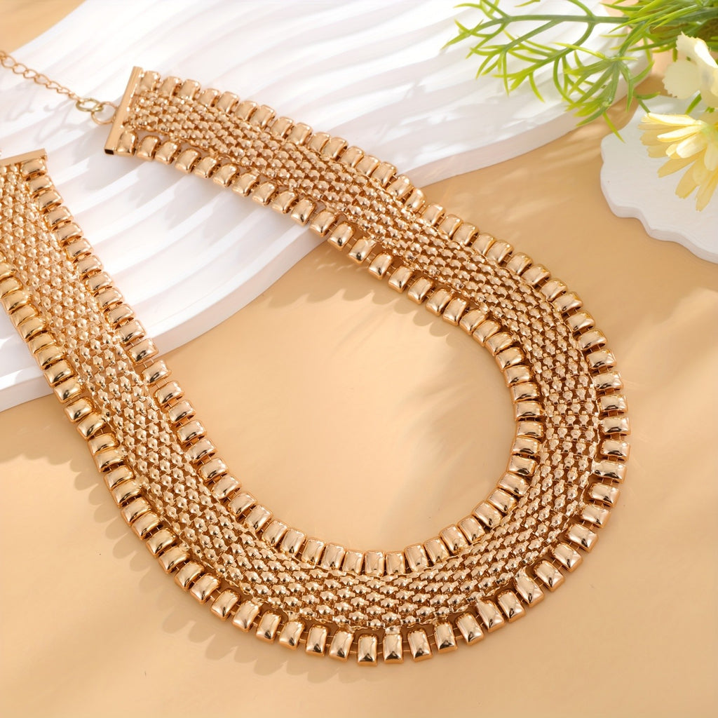 14k Geometric Wide Necklace