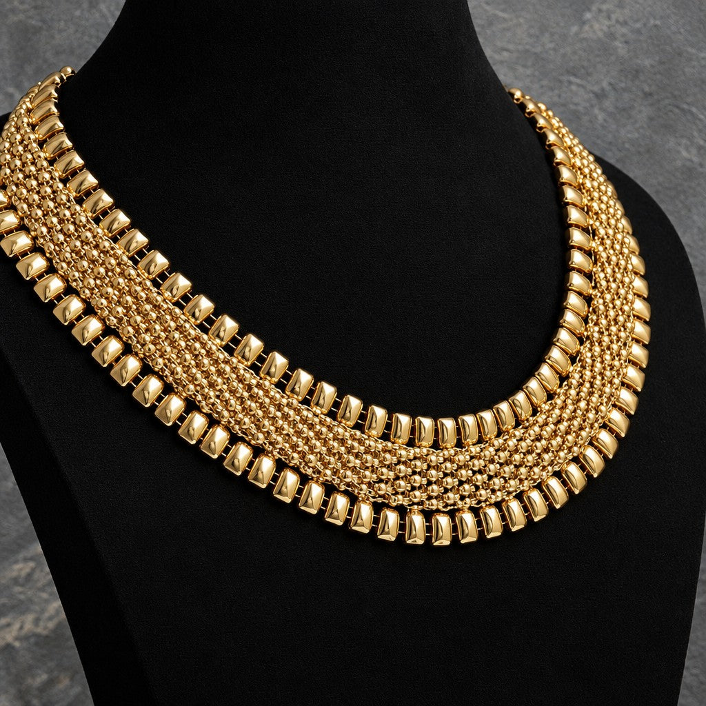 14k Geometric Wide Necklace