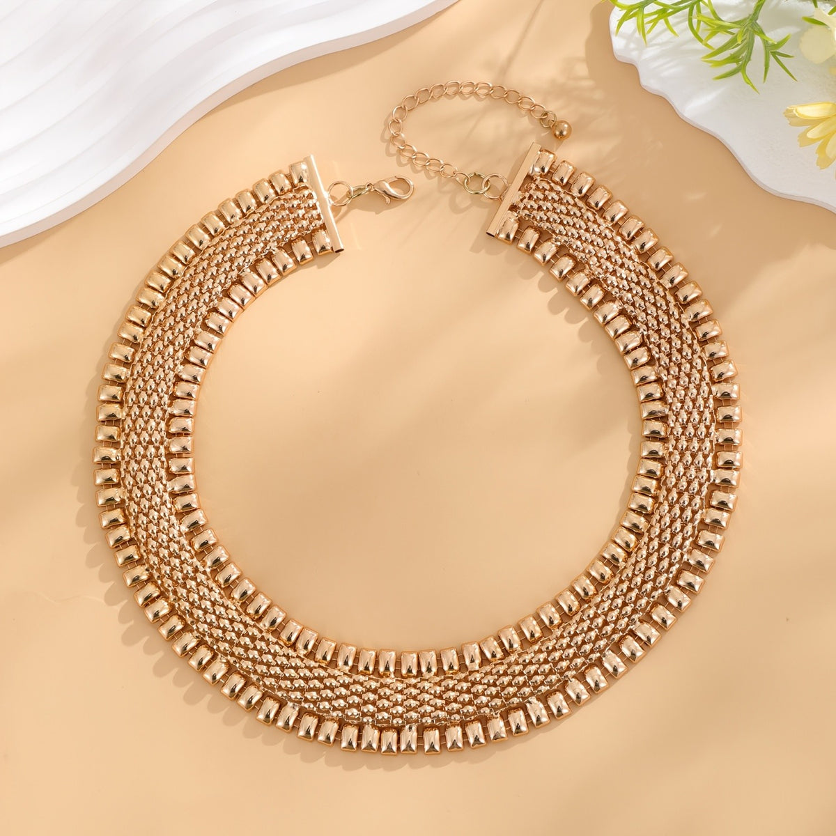 14k Geometric Wide Necklace