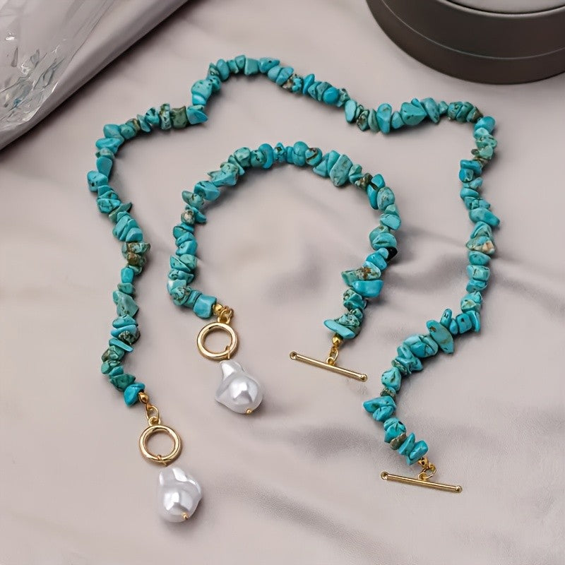 2PC 14k Boho Stone Jewelry Set