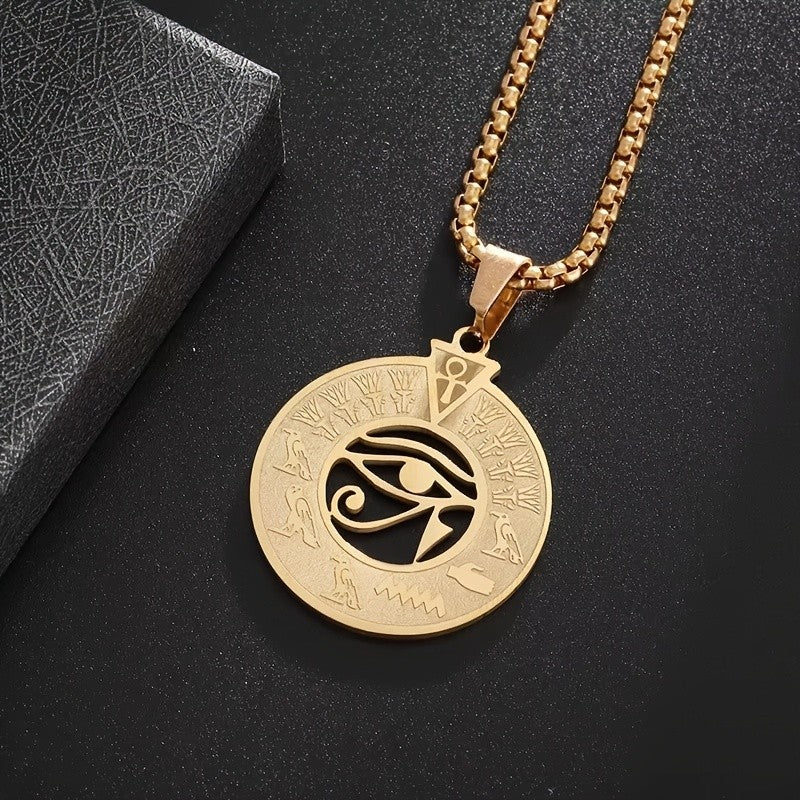 18k Vintage Egyptian Eye Necklace