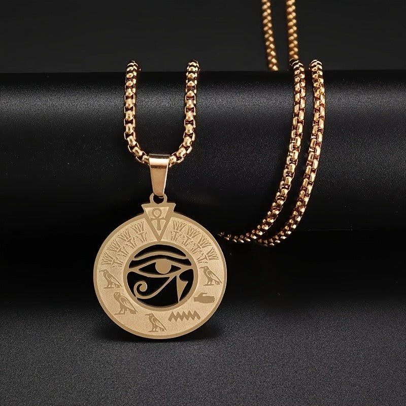 18k Vintage Egyptian Eye Necklace