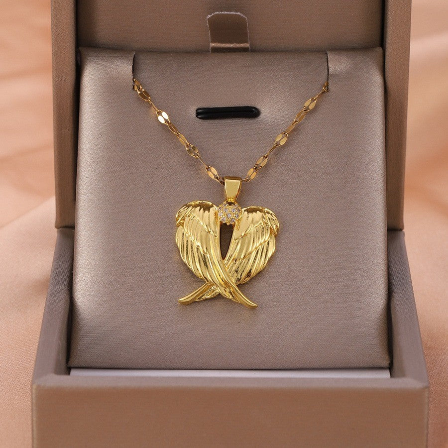 18k Elegant Angel Wing Necklace No. 2