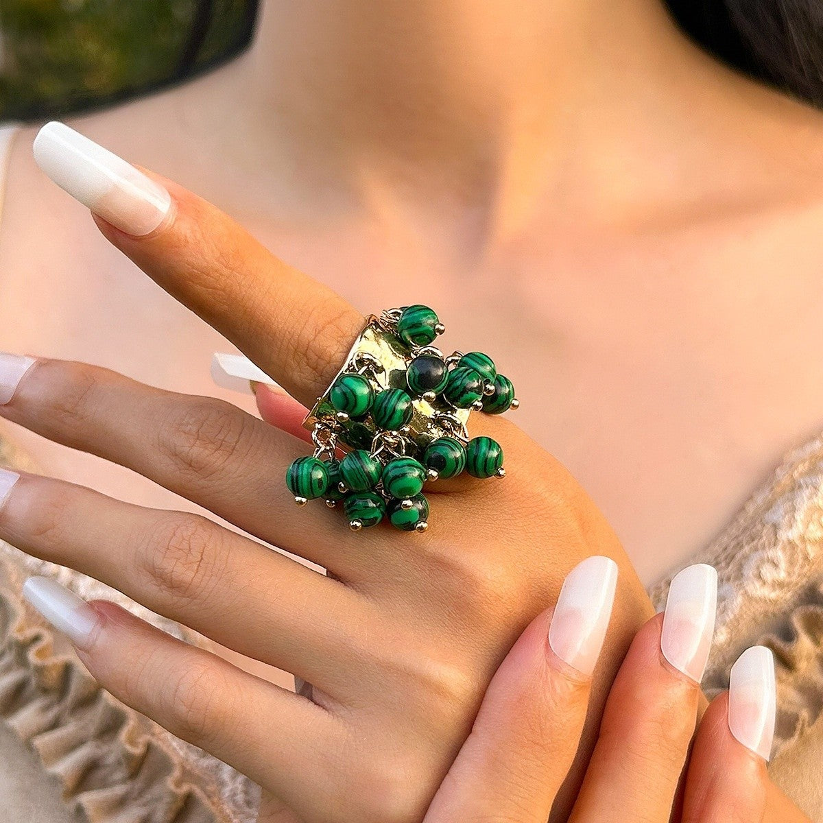 18k Boho Multi-Stone Ring