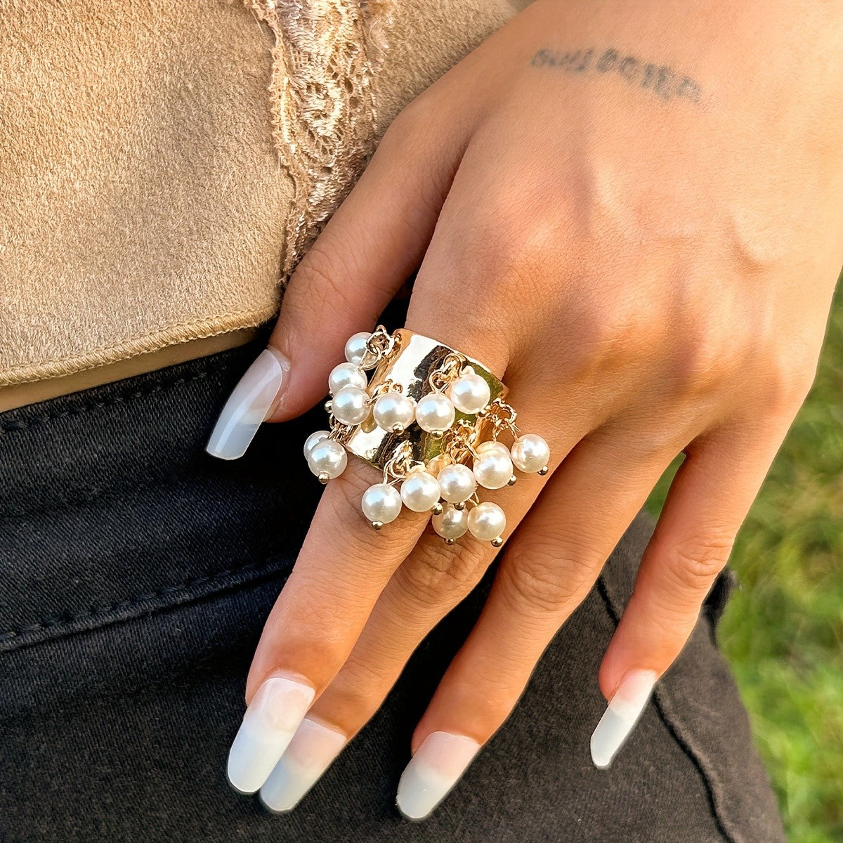 18k Boho Multi-Stone Ring