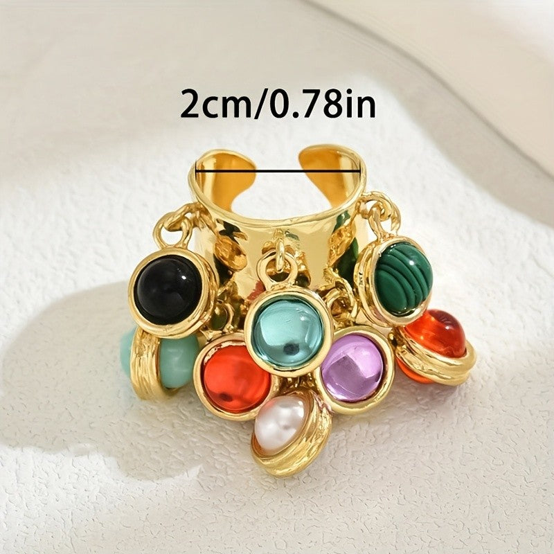 18k Boho Multi-Stone Ring