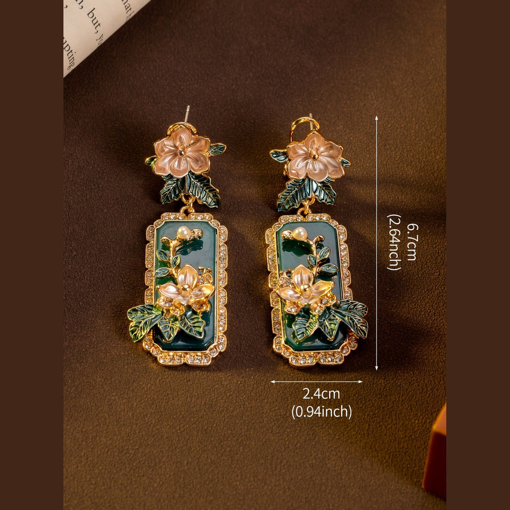 Elegant Floral Drop Earrings