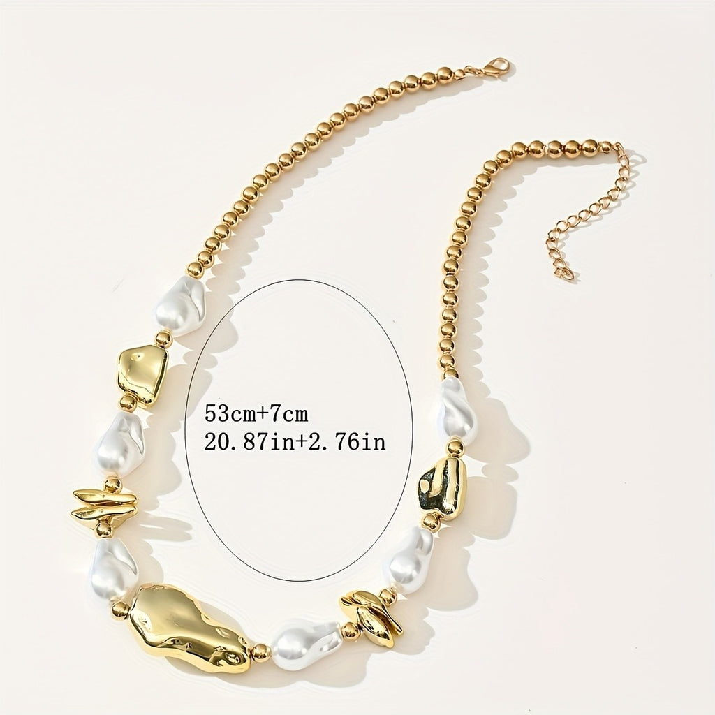 Elegant Pearl Geometric Necklace