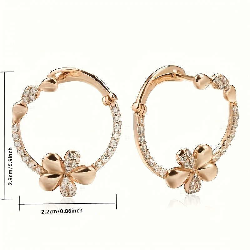 18k Elegant Clover Hoop Earrings