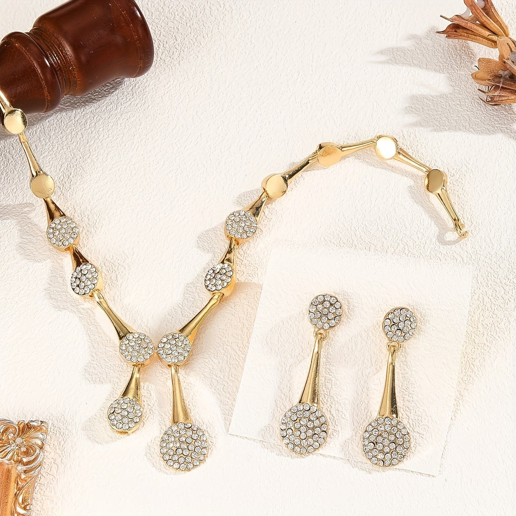 18k Elegant Rhinestone Jewelry Set