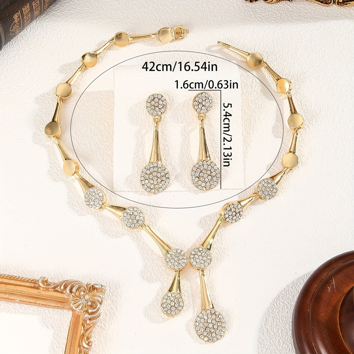 18k Elegant Rhinestone Jewelry Set