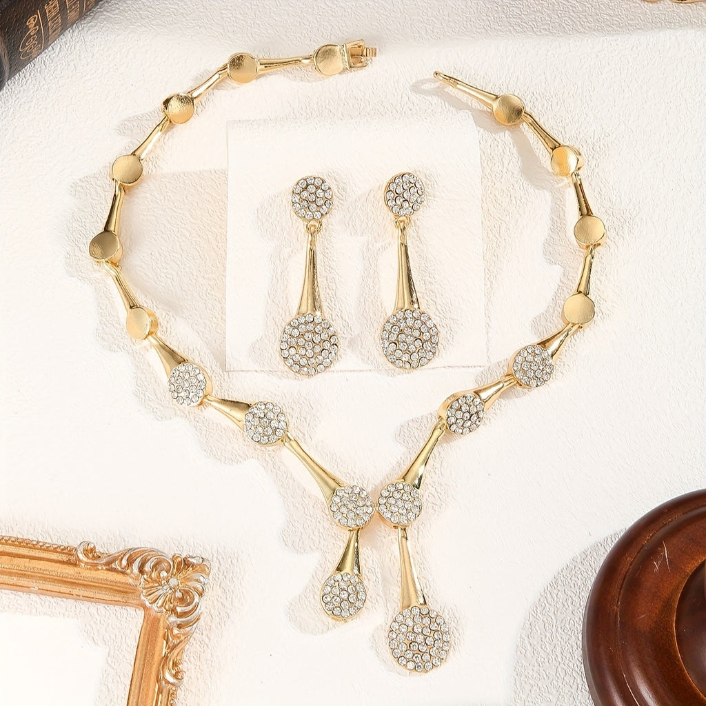 18k Elegant Rhinestone Jewelry Set