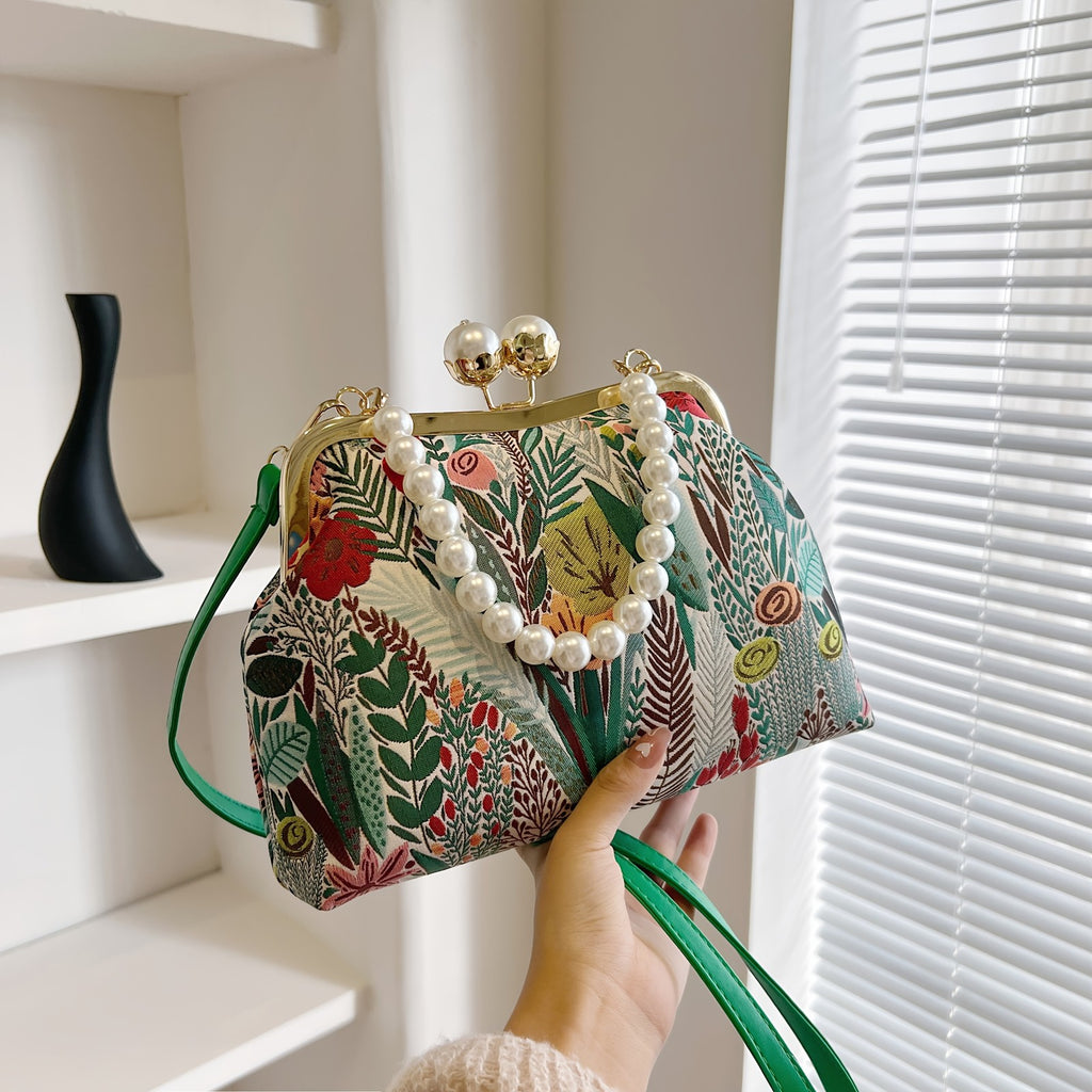 Pearl Botanical Clutch