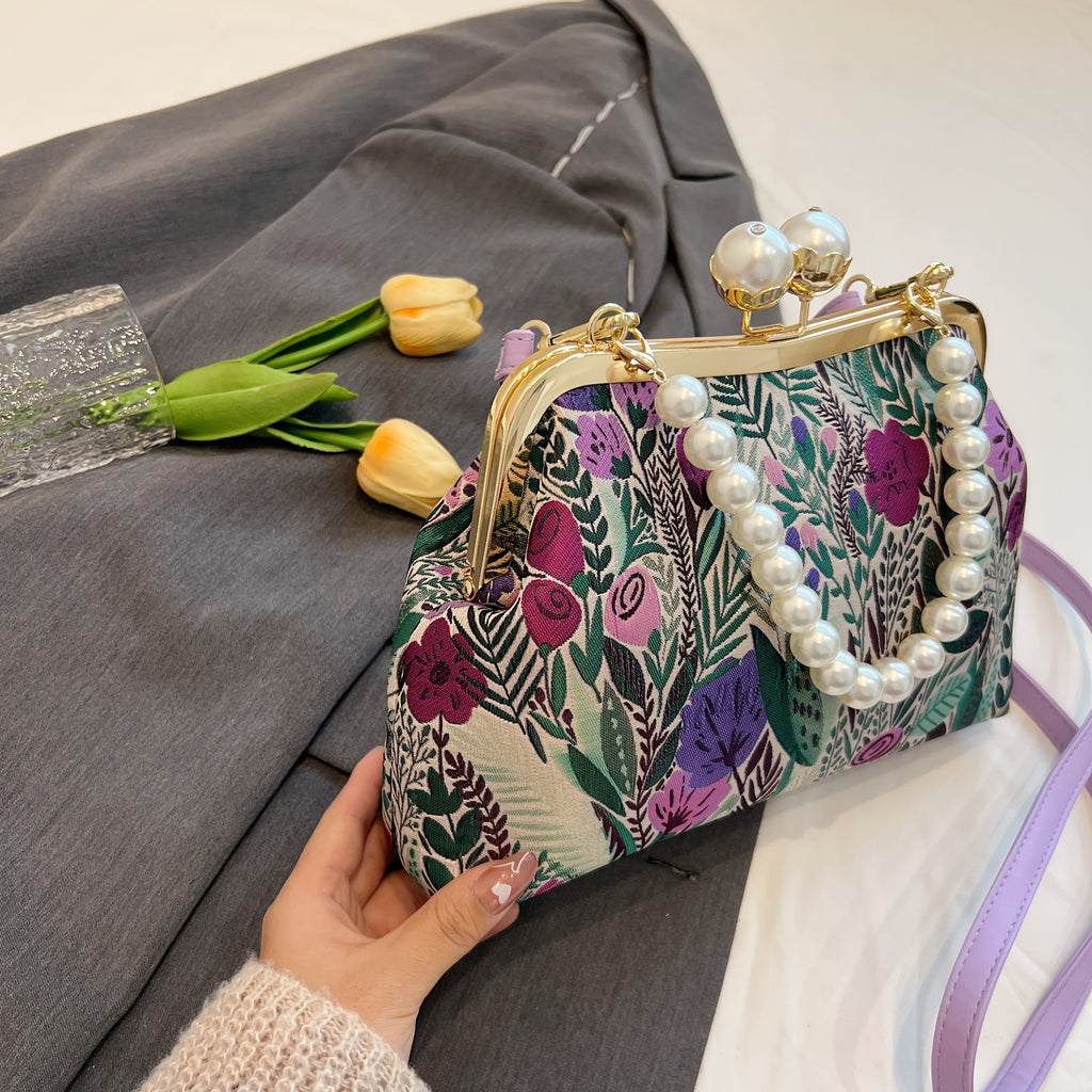 Pearl Botanical Clutch