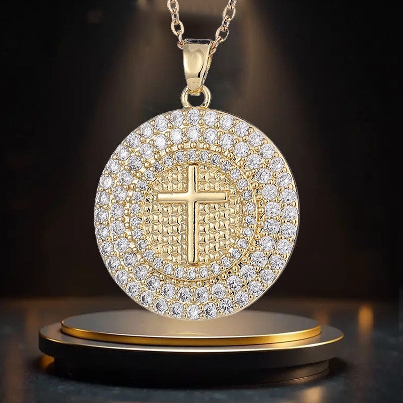 18k Elegant Cross Pendant Necklace