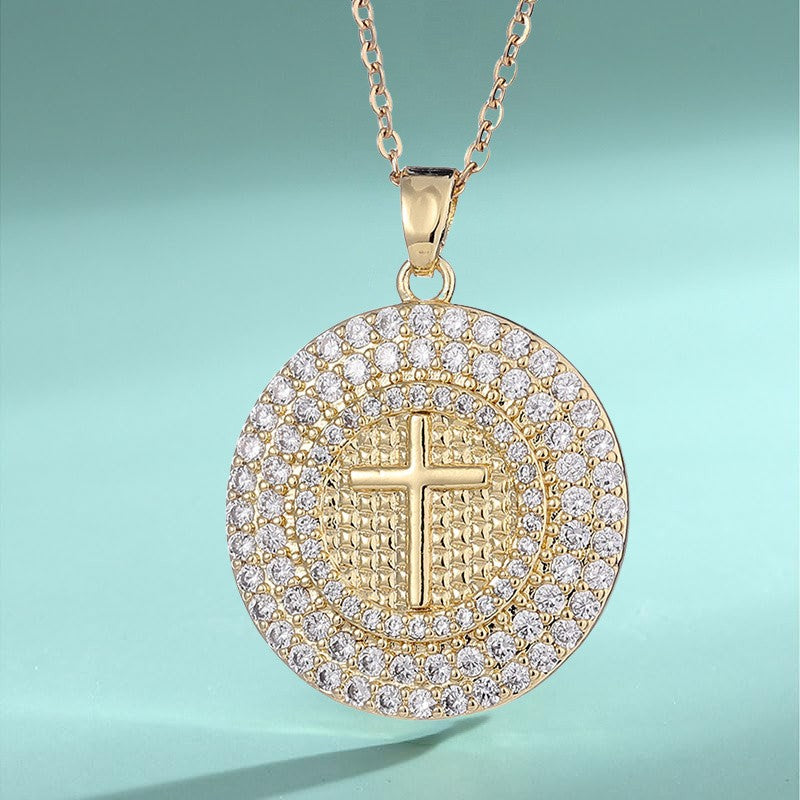 18k Elegant Cross Pendant Necklace