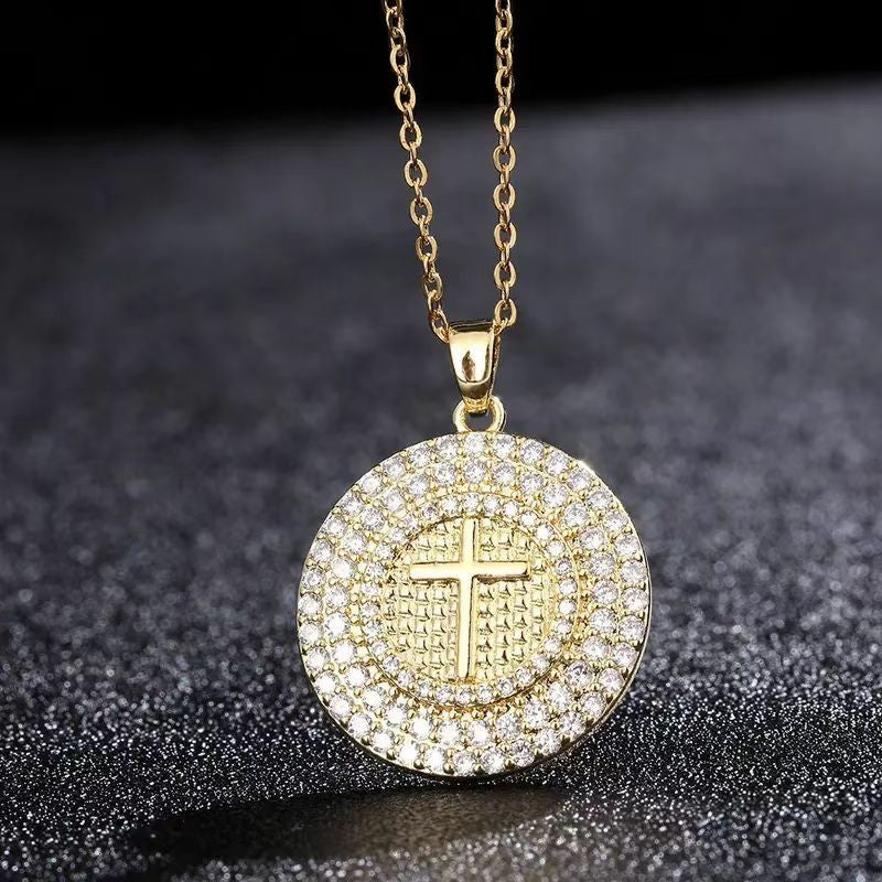 18k Elegant Cross Pendant Necklace