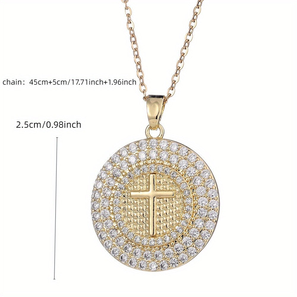 18k Elegant Cross Pendant Necklace