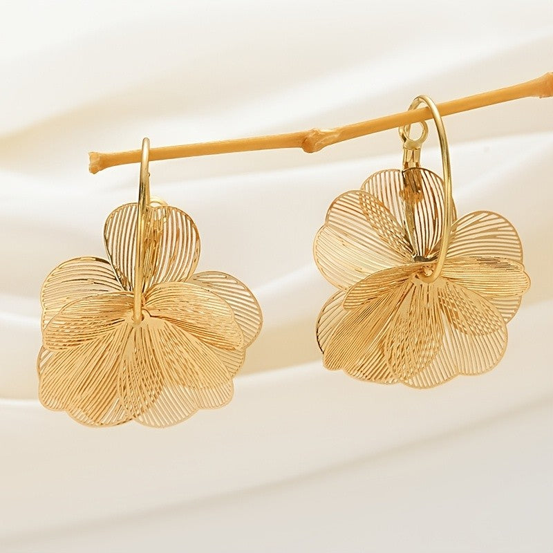 18k Vintage Flower Earrings