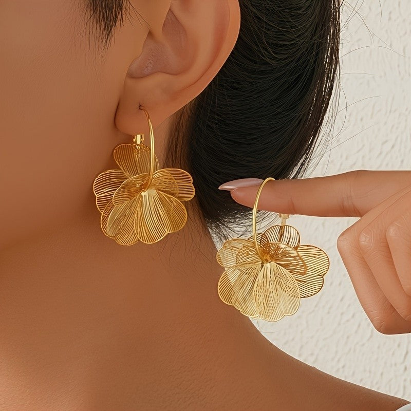 18k Vintage Flower Earrings