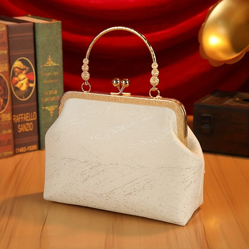 Elegant Floral Pearl Clutch