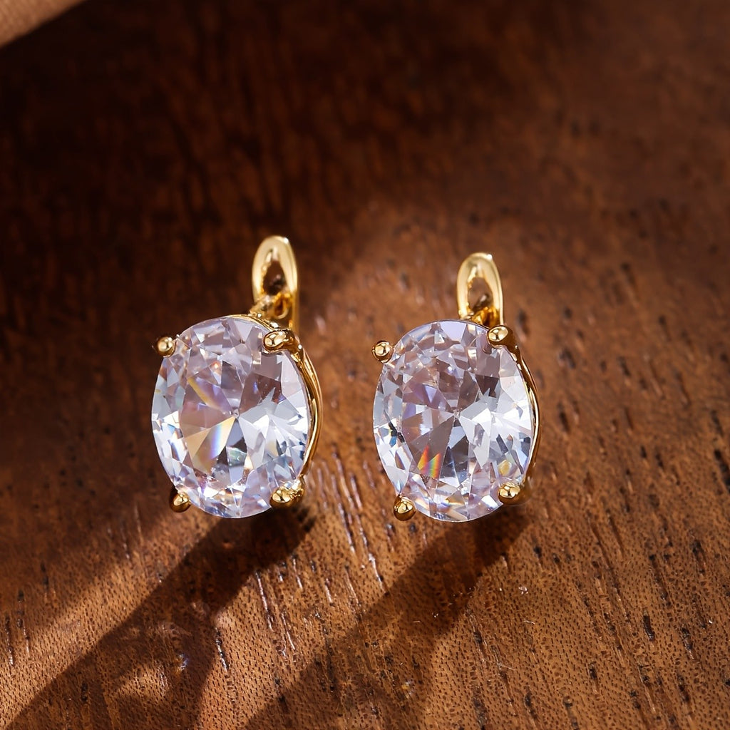 18k Vintage Oval Earring
